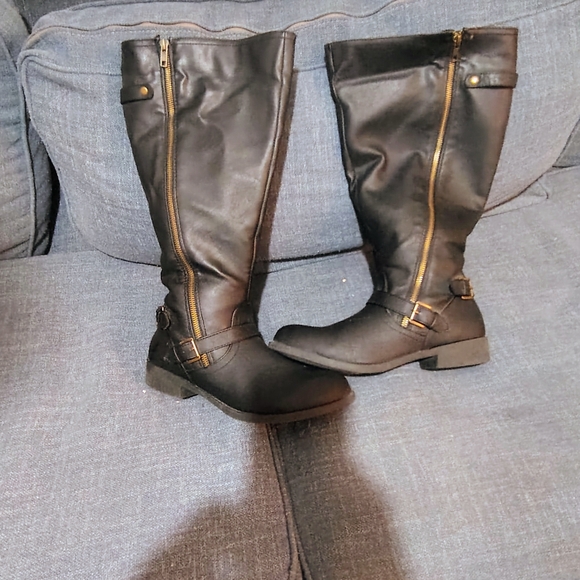 Women's Black Riding boots, Artist, Y2K Vintage Inspired Cowgirl Whimsigoth, fun - Picture 8 of 10